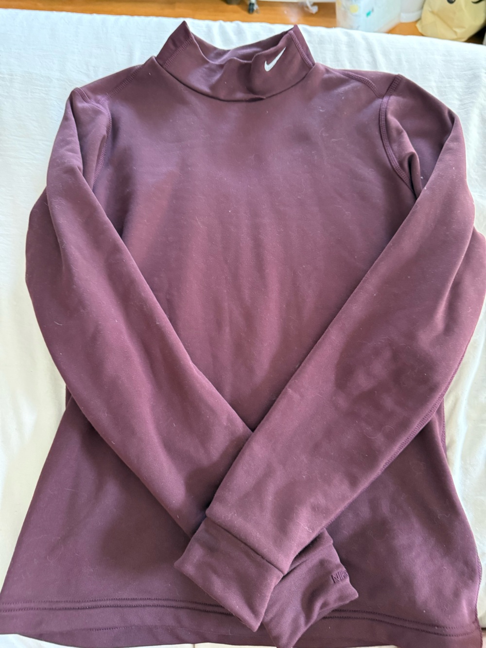 Nike‎ Fit Dry Mock Neck Athletic Top Burgundy Size M
